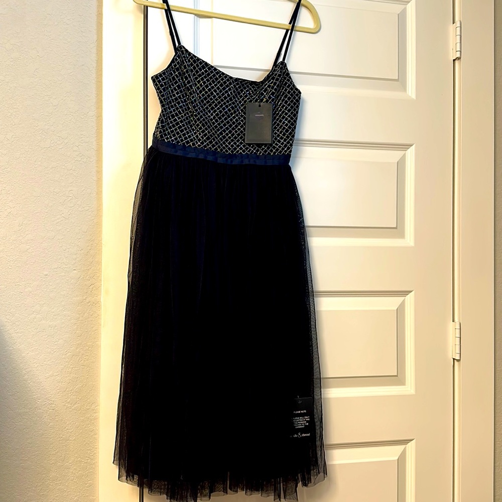 Navy Needle + Thread Dress Size US 6, NWT, From London